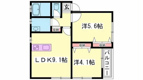 EVER LIFE東加古川【1階】の間取り