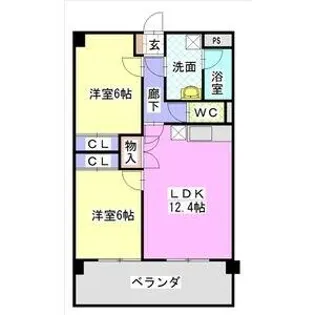レージュ徳重【1階】の間取り