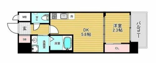 セレニテ南堀江エクラ【11階】の間取り