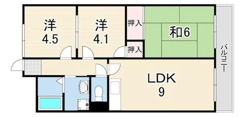 フローリッシュ二見【1階】の間取り