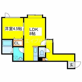 ラパス清田【205号室】の間取り