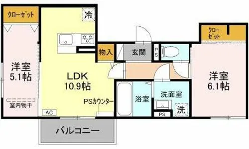 メゾンドソルテ【3階】の間取り