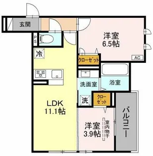 メゾンドソルテ【3階】の間取り