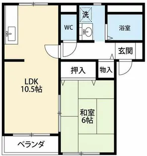 ジュネス光 D棟【1階】の間取り