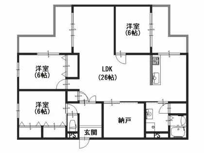 スクエアメゾン姫路城前【2階】の間取り