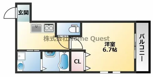 フジパレス弥刀駅北Ⅱ番館【2階】の間取り