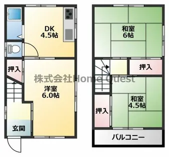 大阪府八尾市郡川5丁目【一戸建】の間取り