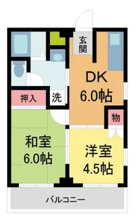 オンワードハイツ【4階】の間取り