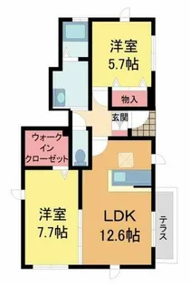 ヴィラヴァレ 梅林聖坂Ⅲ【101号室】の間取り