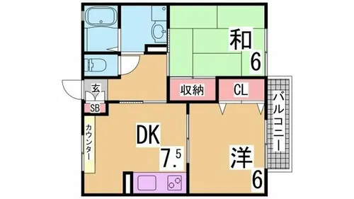 兵庫県神戸市長田区駒ケ林町5丁目【アパート】の間取り