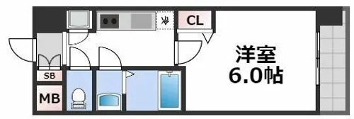 エスリード難波レジデンス【13階】の間取り