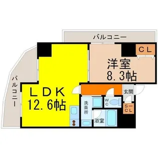 ベレーサ築地口ステーションタワー【9階】の間取り