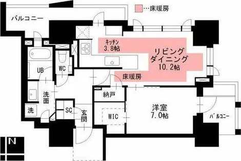 プラウドタワー名駅 1605【16階】の間取り