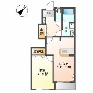 ウエストシティー【1階】の間取り