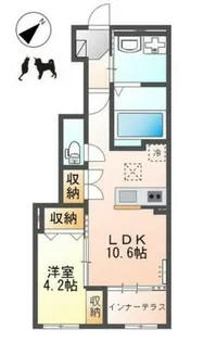 メゾンモンレーヴ【101号室】の間取り