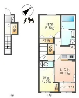 メゾンモンレーヴ【202号室】の間取り