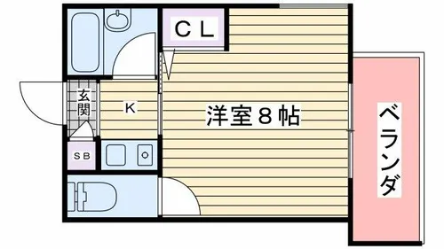 ベルジュネス【3階】の間取り