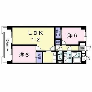 サンロイヤル幸【3階】の間取り