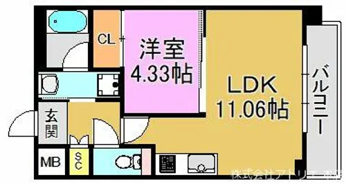 プレジオ荒本新町【8階】の間取り