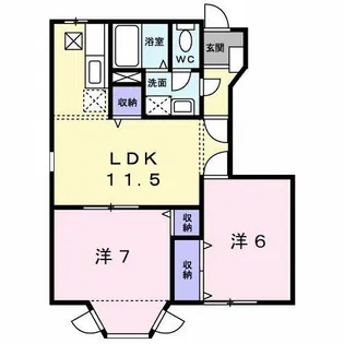カーサ徳光B【1階】の間取り