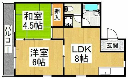パークサイド寺池台【2階】の間取り