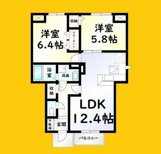 ユニメゾン葛原B【1階】の間取り