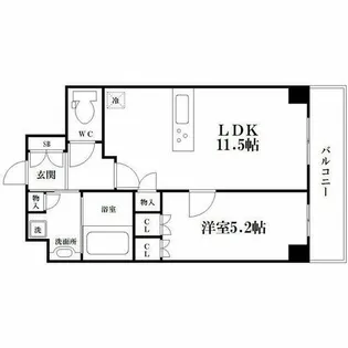 スマートカーサ伏見町【402号室】の間取り