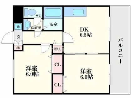 グランデージ今里【717号室】の間取り