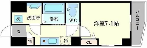 エイペックス京町堀Ⅱ【6階】の間取り