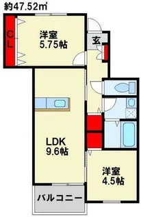 ソレイユひびきの【2階】の間取り