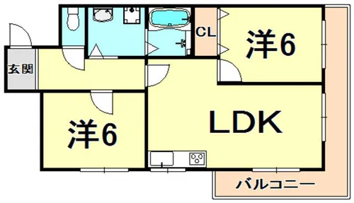 フェイバリー甲東園1・2【3階】の間取り