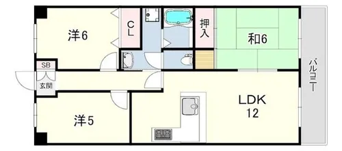西宮六軒町アーバンリズ【2階】の間取り