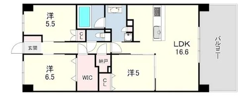 ヴェレーナシティ夙川パークナード1【3階】の間取り
