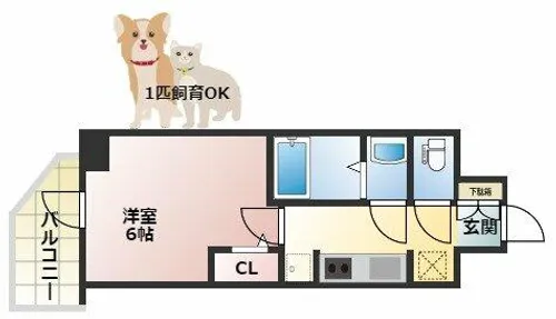 1Kの間取り画像