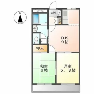パーシモン大崎【103号室】の間取り