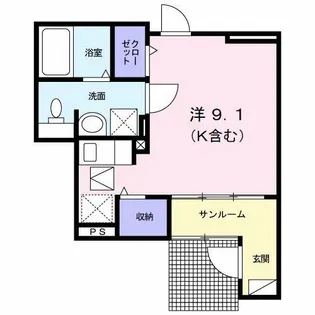 ラディアント・北方【1階】の間取り