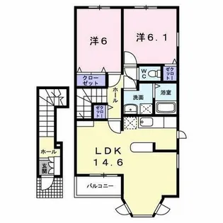 サンレミ葛原E【2階】の間取り