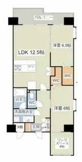 コンプレート金田【6階】の間取り