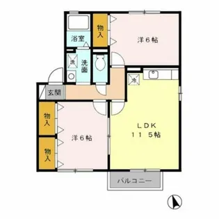 セジュール薮田【B201号室】の間取り