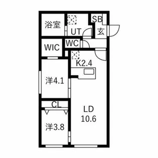 リガーレ月寒東【1階】の間取り
