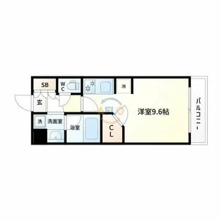 アパートメンツ江坂【9階】の間取り