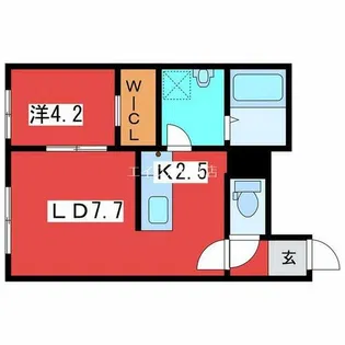 リガーレ月寒東【1階】の間取り