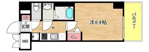 アドバンス大阪カーサ【14階】の間取り