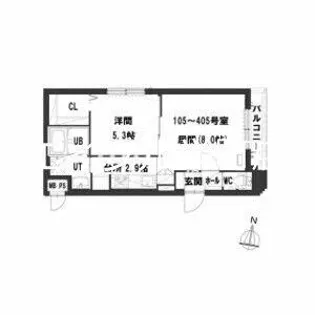 グランメールセンチュリーN21【405号室】の間取り