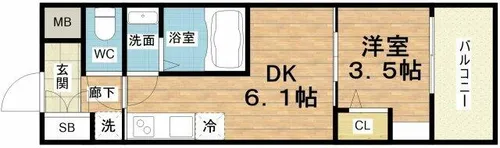 Dimora難波【5階】の間取り