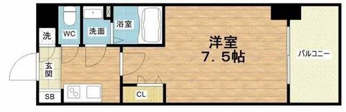 ワールドアイ京町堀【3階】の間取り