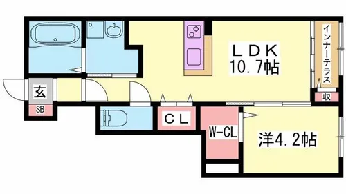 兵庫県姫路市網干区垣内南町【アパート】の間取り