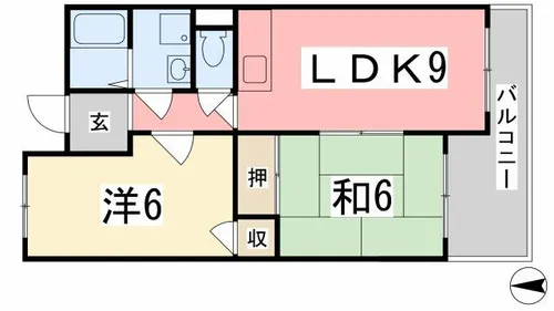 ブリージェ姫路【403号室】の間取り