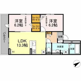 ひなた【202号室】の間取り