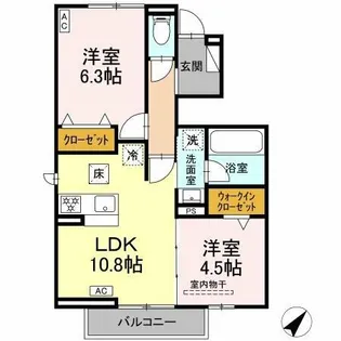 エルノワール【102号室】の間取り
